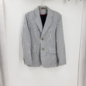 BLACK RIVET gray stripes double layer blazer mens Medium